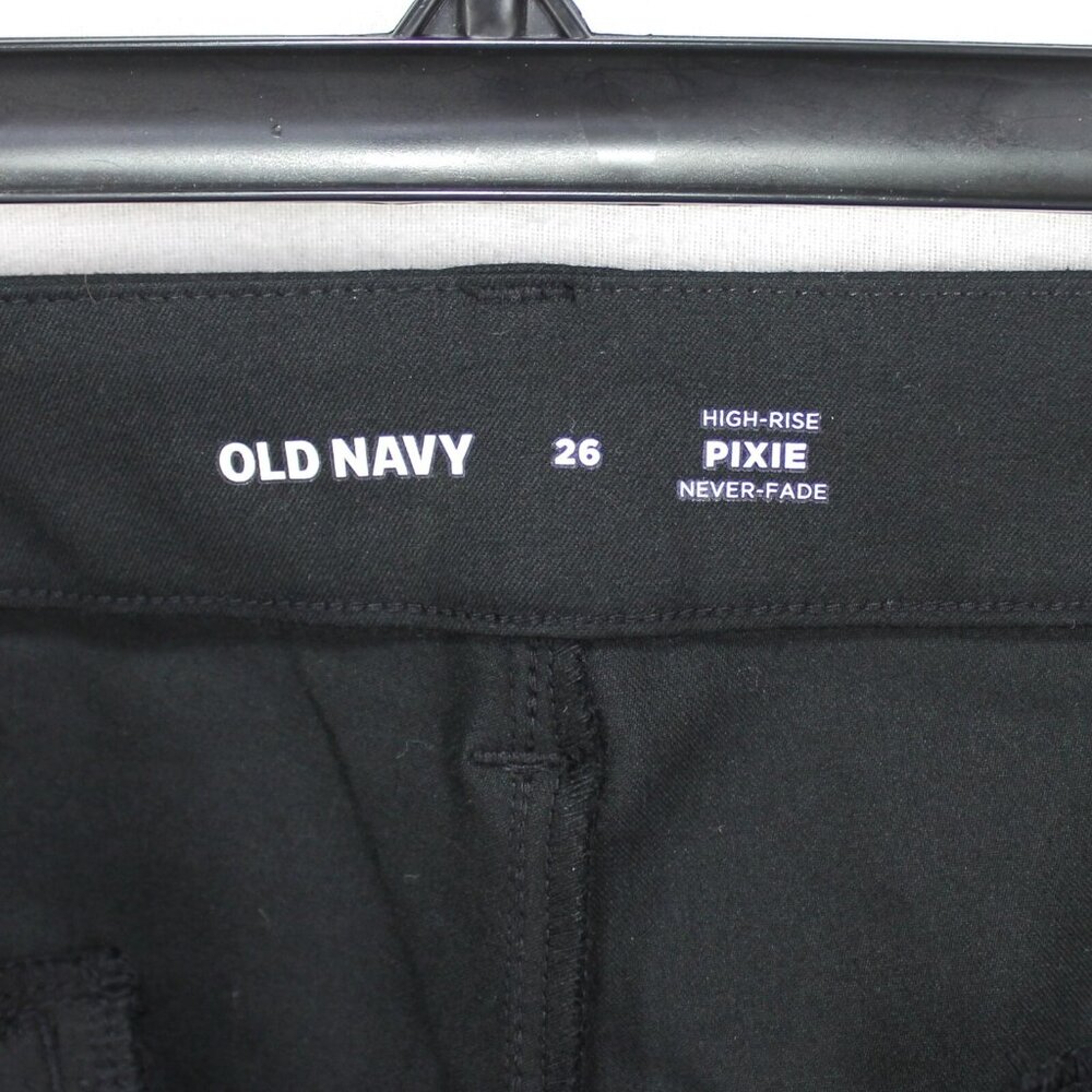 Old Navy Pixie Pants Size 26 Solid Black High Ris… - image 5